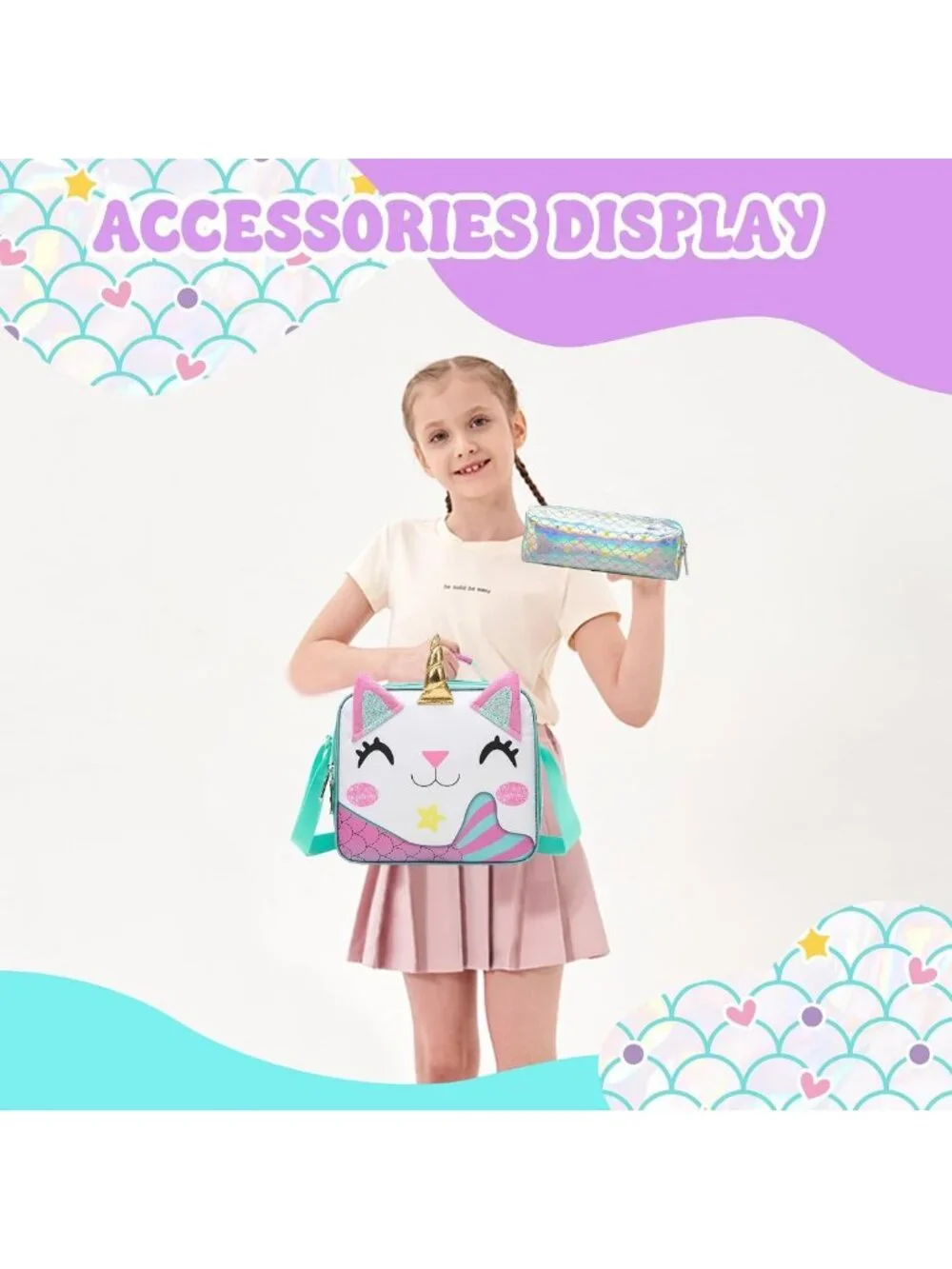 Cute Girls' Rolling Backpack for Kids - Black Travel Luggage for School & Play